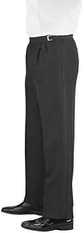 neil allyn mans pleated front adjustable waist tuxedo pants 43l black